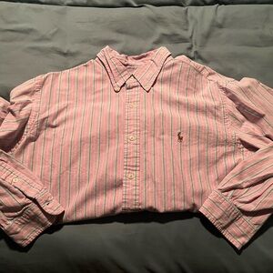 Ralph Lauren Pink and White Striped Shirt